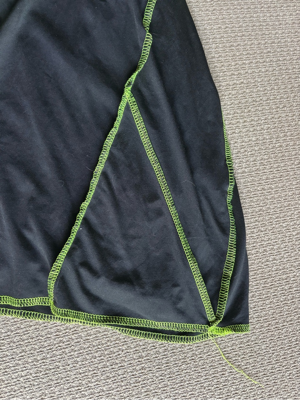 🖤💚 Black Mini Dress with Neon Green Straps and Trim - Picture 4 of 4